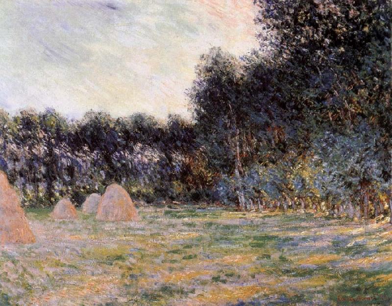 Claude Monet Field with Haystacks at Giverny France oil painting art